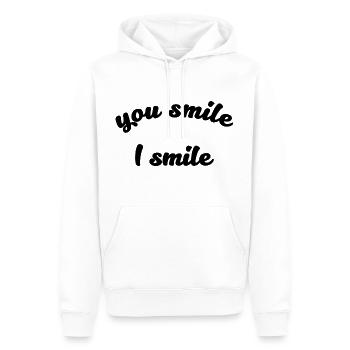 You Smile I Smile Quote - Men’s Premium Organic Hoodie - white - Front - Nico (187cm)