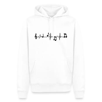 Musik Beat - Männer Premium Bio Hoodie - Weiß - Vorne - Nico (187cm)