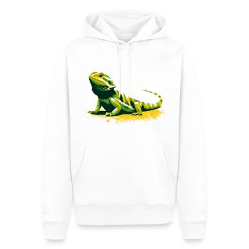 Dragon barbu - Sweat à capuche Premium bio Homme - blanc - Devant - Nico (187cm)