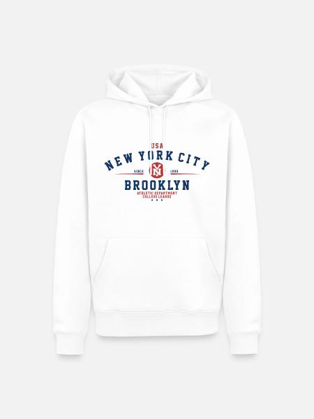 Brooklyn, New York - Männer Premium Bio Hoodie - Weiß