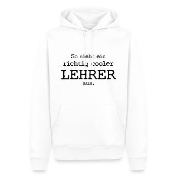 So sieht ein richtig cooler Lehrer aus - Männer Premium Bio Hoodie - Weiß - Vorne - Nico (187cm)