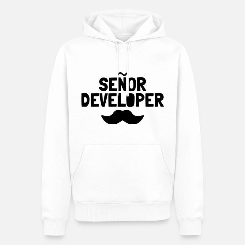 Senor Developer Entwickler - Männer Premium Bio Hoodie - Weiß