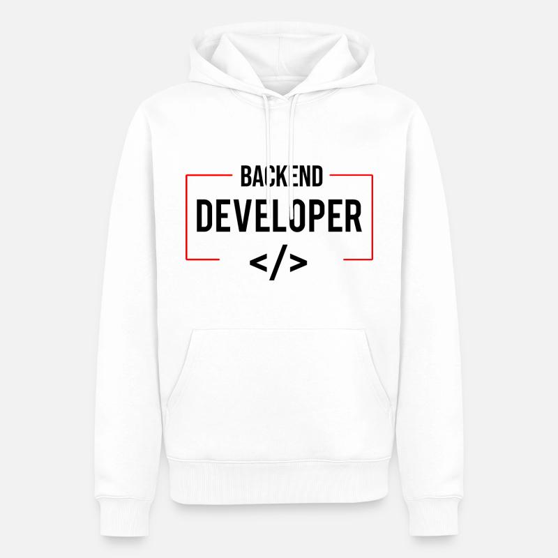 Backend Developer - Männer Premium Bio Hoodie - Weiß