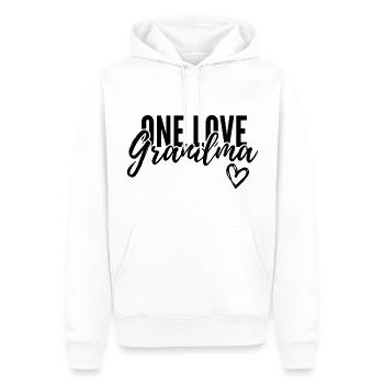 EINE LIEBE OMA. OMA GESCHENK. - Männer Premium Bio Hoodie - Weiß - Vorne - Nico (187cm)