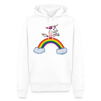 Verrücktes Einhorn - Männer Premium Bio Hoodie - Weiß - Vorne - Nico (187cm)