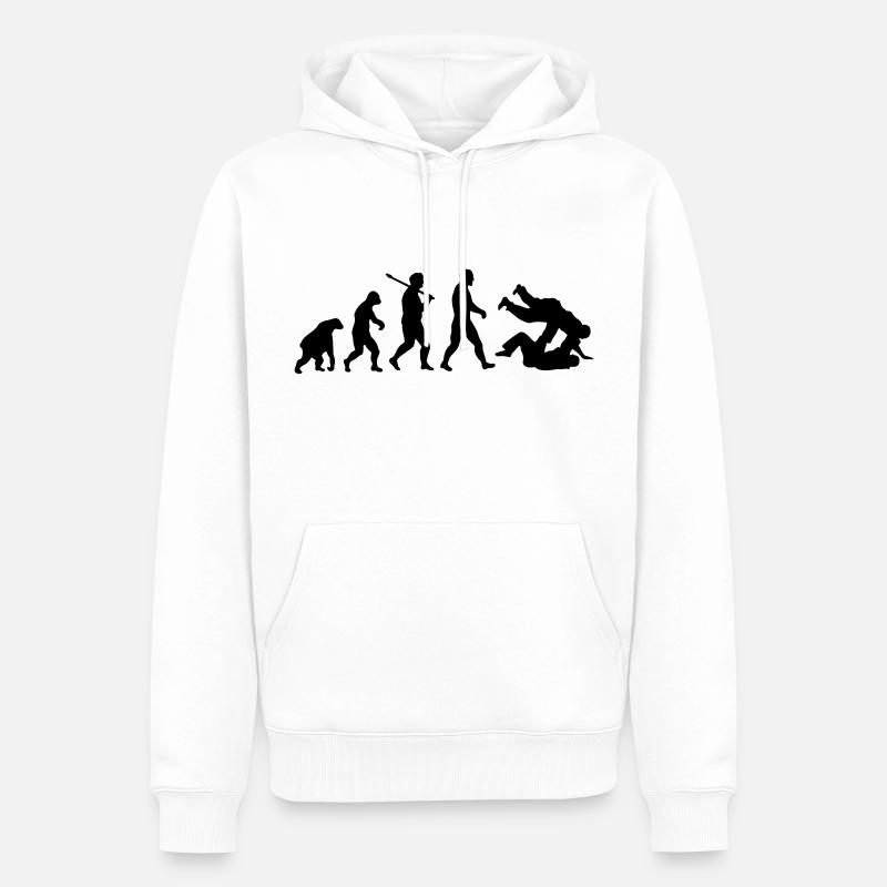 Evolution: Judo Jiu Jitsu - Männer Premium Bio Hoodie - Weiß