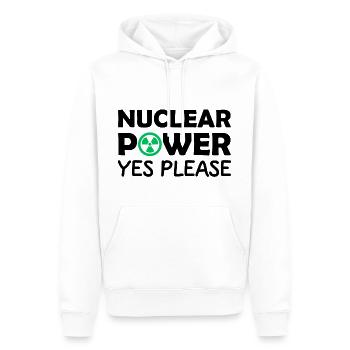 Atomkraft, Ja bitte, Ja zu Kernenergie - Männer Premium Bio Hoodie - Weiß - Vorne - Nico (187cm)