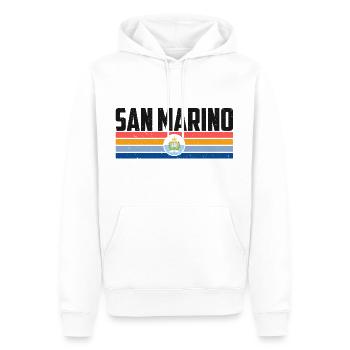 Graphique du drapeau de Saint-Marin - Sweat à capuche Premium bio Homme - blanc - Devant - Nico (187cm)