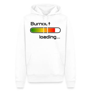 burnout loading, burnout loading, Burnout load - Sweat à capuche Premium bio Homme - blanc - Devant - Nico (187cm)