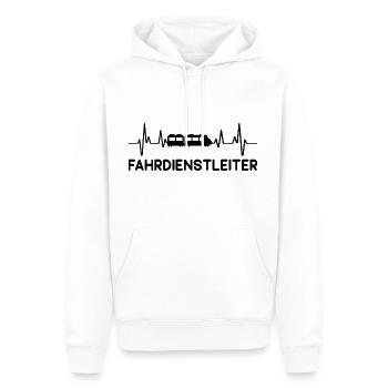 Fahrdienstleiter Zug Eisenbahn Herzschlag - Männer Premium Bio Hoodie - Weiß - Vorne - Nico (187cm)