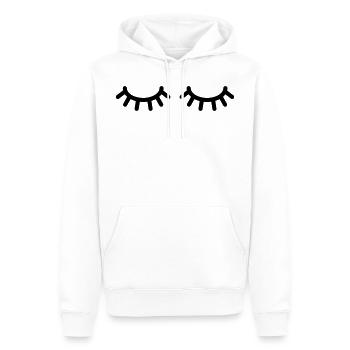 Eyelashes Strumming - Sleepy Eyes - Men’s Premium Organic Hoodie - white - Front - Nico (187cm)