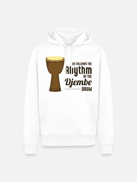 Djembe-Spieler Schlagzeuger Musik Schlagzeuger Musiker - Männer Premium Bio Hoodie - Weiß
