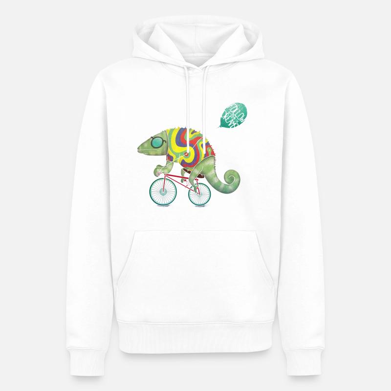schnelle Eidechse - Männer Premium Bio Hoodie - Weiß