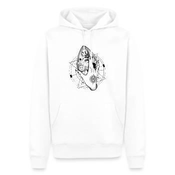 NEIN - Ouija und handschwarz - Männer Premium Bio Hoodie - Weiß - Vorne - Nico (187cm)