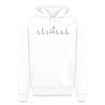 Cerf coeur ligne palpitations pouls cadeau animaux - Sweat à capuche Premium bio Homme - blanc - Devant - Nico (187cm)