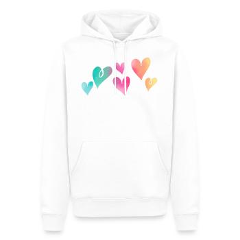 Coeurs - Sweat à capuche Premium bio Homme - blanc - Devant - Nico (187cm)