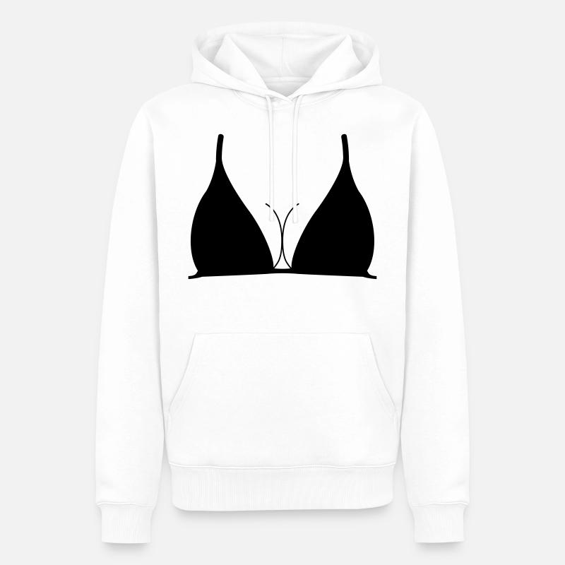 Breasts, upper part, bust size, cleavage, breast, - Men’s Premium Organic Hoodie - white