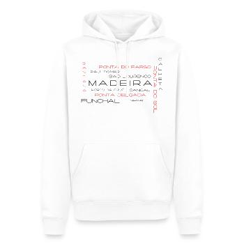 Madeira - Männer Premium Bio Hoodie - Weiß - Vorne - Nico (187cm)