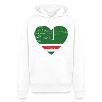 Tschetschenien Flagge Herz used - Männer Premium Bio Hoodie - Weiß - Vorne - Nico (187cm)