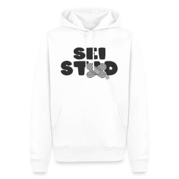 Sei Stad - Männer Premium Bio Hoodie - Weiß - Vorne - Nico (187cm)