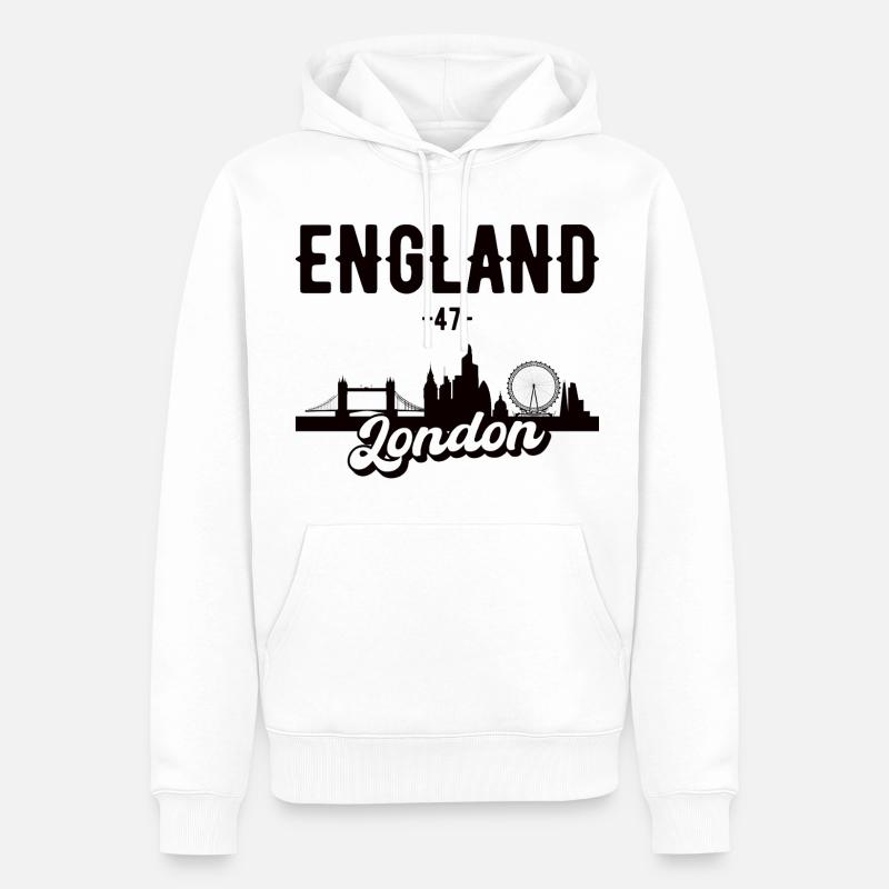 London Skyline England Geschenk - Männer Premium Bio Hoodie - Weiß