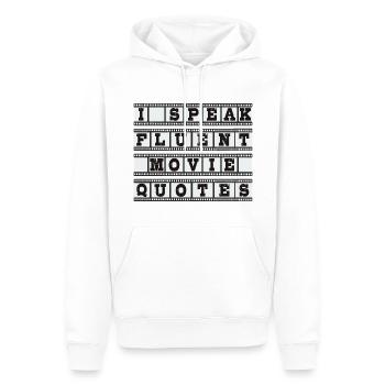 Je parle couramment les citations de films - Sweat à capuche Premium bio Homme - blanc - Devant - Nico (187cm)