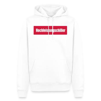 Hochleistungschiller - Männer Premium Bio Hoodie - Weiß - Vorne - Nico (187cm)