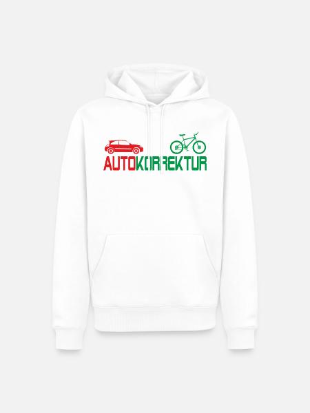 Autokorrektur Auto Fahrrad Umweltschutz - Männer Premium Bio Hoodie - Weiß
