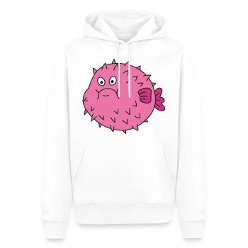 Poisson mignon mignon - Sweat à capuche Premium bio Homme - blanc - Devant - Nico (187cm)
