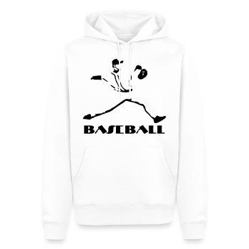 Baseball, Baseball Player - Sweat à capuche Premium bio Homme - blanc - Devant - Nico (187cm)