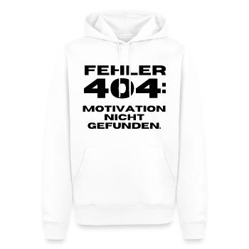 Fehler 404: Motivation nicht gefunden - Männer Premium Bio Hoodie - Weiß - Vorne - Nico (187cm)