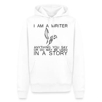 Anything You Say Or Do May Be Used In A Story 15 - Männer Premium Bio Hoodie - Weiß - Vorne - Nico (187cm)