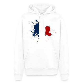 Frankreich Flagge Fleckendesign - Männer Premium Bio Hoodie - Weiß - Vorne - Nico (187cm)