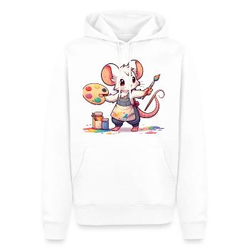 Artiste de souris mignon - Sweat à capuche Premium bio Homme - blanc - Devant - Nico (187cm)