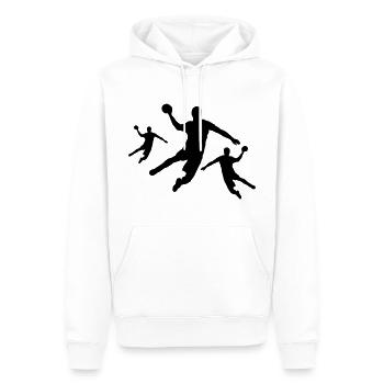 Trois joueurs de handball - Sweat à capuche Premium bio Homme - blanc - Devant - Nico (187cm)