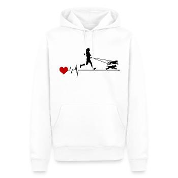 Canicross Trail Running Dog Sport Heartbeat Pulse - Sweat à capuche Premium bio Homme - blanc - Devant - Nico (187cm)