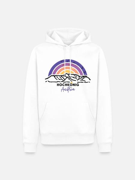 Hochkönig Tirol Trail Wandern Skigebiet Souvenir - Männer Premium Bio Hoodie - Weiß