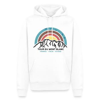 Tour du Mont Blanc Souvenir TMB Finisher 170km - Men’s Premium Organic Hoodie - white - Front - Nico (187cm)