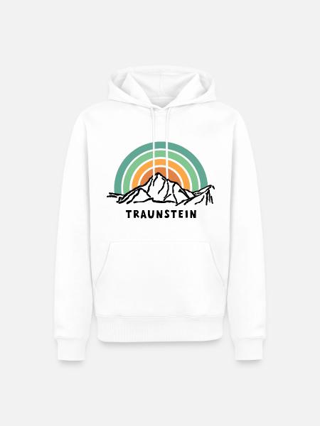 Traunstein Berg Salzkammergut Austria Österreich - Männer Premium Bio Hoodie - Weiß