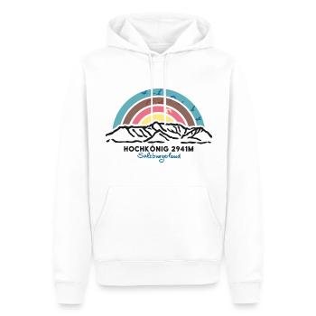 Hochkönig Berg Mühlbach Salzburg Hiking Souvenir - Men’s Premium Organic Hoodie - white - Front - Nico (187cm)