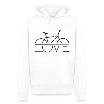 Love Fahrrad, Biker, Fahrradfahrer - Männer Premium Bio Hoodie - Weiß - Vorne - Nico (187cm)