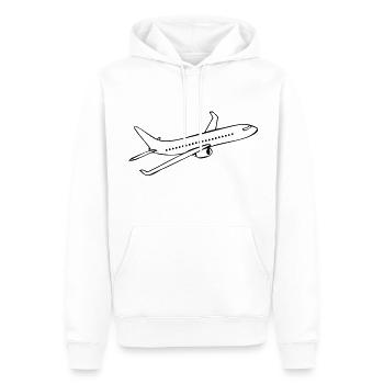 Flugzeug - Männer Premium Bio Hoodie - Weiß - Vorne - Nico (187cm)