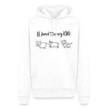 Be kind to every kind / Vegetaria / Animal welfare - Men’s Premium Organic Hoodie - white - Front - Nico (187cm)