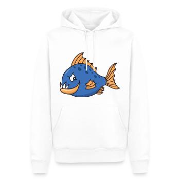 Poisson mignon mignon Cool Piranha - Sweat à capuche Premium bio Homme - blanc - Devant - Nico (187cm)