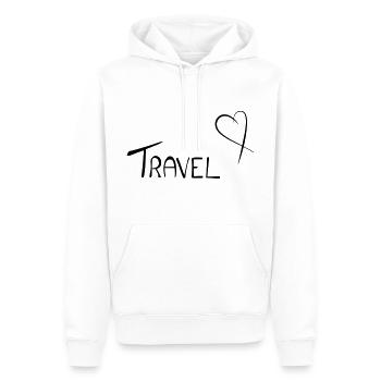 Travelheart - travel - love - Men’s Premium Organic Hoodie - white - Front - Nico (187cm)