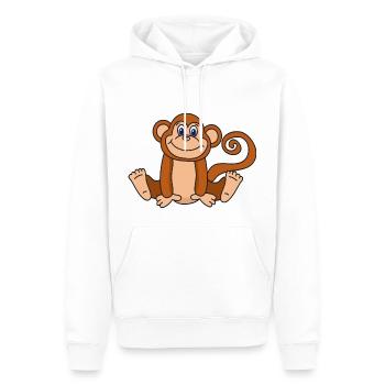 Singe cool mignon drôle - Sweat à capuche Premium bio Homme - blanc - Devant - Nico (187cm)
