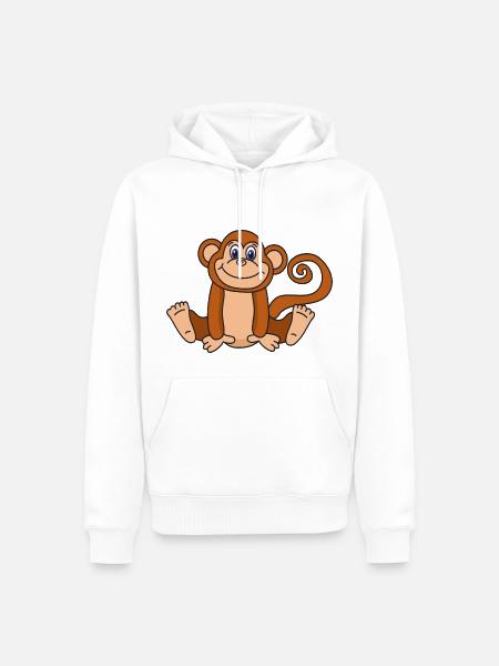 Funny Cute Cool Monkey - Men’s Premium Organic Hoodie - white