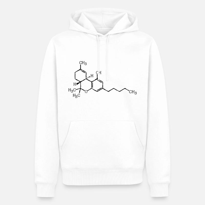 Formule moléculaire THC - Sweat à capuche Premium bio Homme - blanc