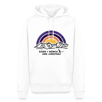 Eiger Mönch und Jungfrau Berge Schweizer Alpen - Männer Premium Bio Hoodie - Weiß - Vorne - Nico (187cm)