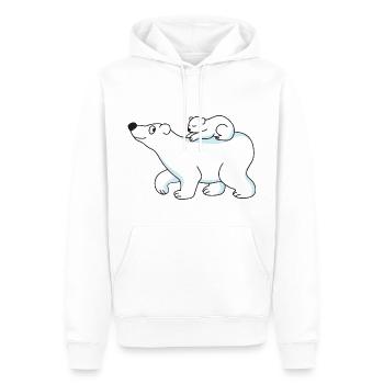 Niedlicher Lustiger Cooler Baby Eisbär Winter - Männer Premium Bio Hoodie - Weiß - Vorne - Nico (187cm)